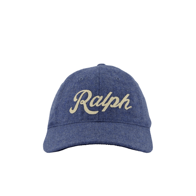 Ralph Lauren Embroidered Wool Twill Ball Cap Blue